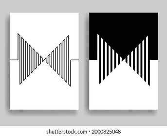 Aesthetic geometric brochures . One line logo . Modern art .Abstract minimal negative space poster . Contemporary vector design 