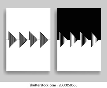 Ästhetische geometrische Broschüren. Ein Logo für eine Linie . Moderne Kunst .Abstraktes minimales negatives Raumplakat . Modernes Vektorpfeilerdesign 