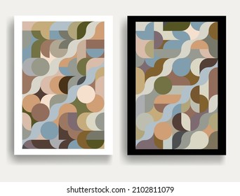 Aesthetic geometric posters .Modern art .Abstract minimal composition . Contemporary vector design 