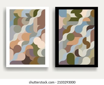 Aesthetic geometric posters .Modern art .Abstract minimal composition . Contemporary vector design 