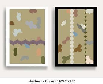 Aesthetic geometric posters .Modern art .Abstract minimal composition . Contemporary vector design 