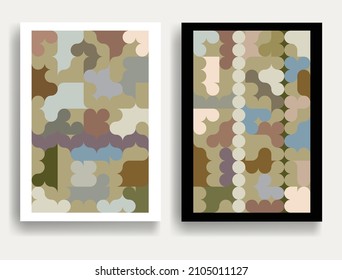 Aesthetic geometric posters .Modern art .Abstract minimal composition . Contemporary vector design 