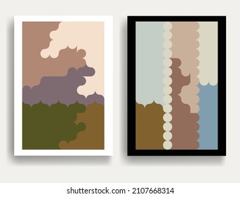 Aesthetic geometric posters .Modern art .Abstract minimal composition . Contemporary vector design 