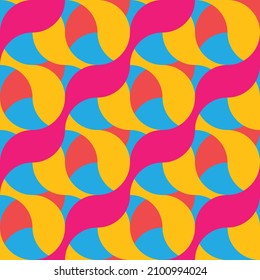 Aesthetic geometric seamless pattern . Modern art .Abstract wavy lines composition . Contemporary vector design 
