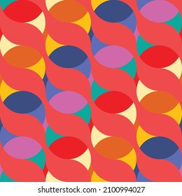 Aesthetic geometric seamless pattern . Modern art .Abstract wavy lines composition . Contemporary vector design 