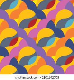 Aesthetic geometric seamless pattern . Modern art .Abstract wavy lines composition . Contemporary vector design 