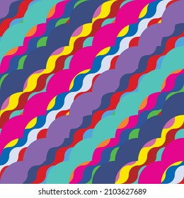 Aesthetic geometric seamless pattern . Modern art .Abstract wavy lines composition . Contemporary vector design 
