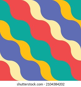 Aesthetic geometric seamless pattern . Modern art .Abstract wavy lines composition . Contemporary vector design 