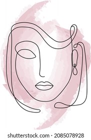 aesthetic girl line icon vector