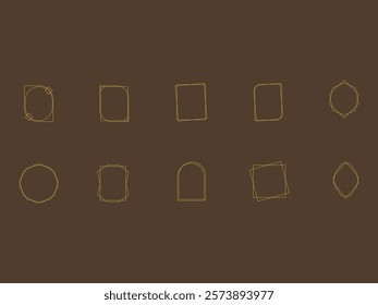 Aesthetic Gold Frame Element Set