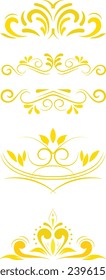 Aesthetic Golden Flora Theme Ornamental Dividers Set