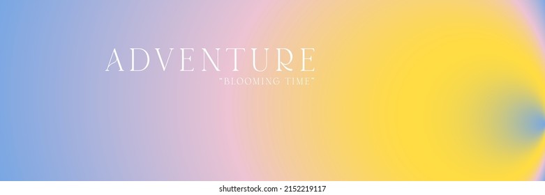 Aesthetic gradient blurred pattern background. Vector wide horizontal abstract summer bloom duotone backdrop template.
