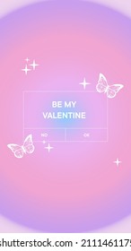 Aesthetic gradient valentine template for social media  stories  backgrounds  brochures  notebooks  books  wallpapers  cards  prints  posters  Modern style creative trendy vector illustrations