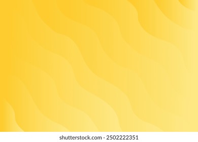 Aesthetic groovy yellow, orange color backdrop, wavy stripped texture background. Abstract waves wallpaper. Nature organic curvy landscape for presentation, social media, poster, web banner