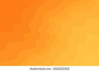 Aesthetic groovy yellow, orange color backdrop, wavy striped texture background. Abstract waves wallpaper. Nature organic curvy landscape with lights for presentation, social media, poster, web banner