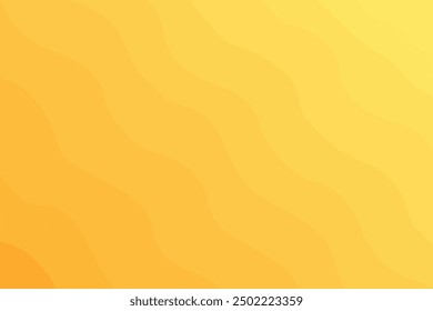 Aesthetic groovy yellow, orange color backdrop, wavy striped texture background. Abstract waves wallpaper. Nature organic curvy landscape with lights for presentation, social media, poster, web banner