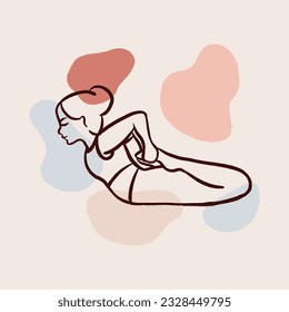 Aesthetic Hand Drawn Yoga Pose Illustration Vector, Wall Decor Poster Design