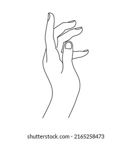 aesthetic hand gesture, line art style, isolated on white background, graphic resources suitable for illustration, poster, and social media needs.