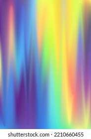 Aesthetic hologram gradient background  Iridescent bright holo print texture  Holographic vaporwave digital pattern  Pearlescent vector cover backdrop  Spectrum blur aura gradient fluid paper 