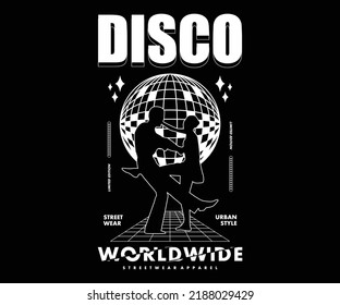 Aesthetic illustration of Dance people t shirt design, vector graphic, typographic poster or tshirts street wear and Urban style