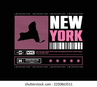Aesthetic illustration of new york Streetwear t shirt design, vector graphic, typographic poster or tshirts street wear and Urban style