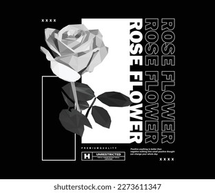 Aesthetic illustration of rose flower t shirt design, vector graphic, typographic poster or tshirts street wear and Urban style