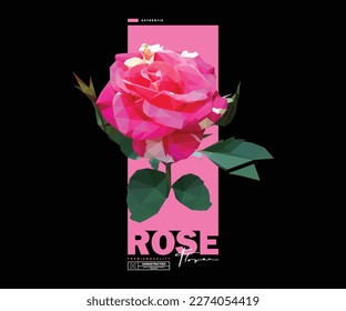 Aesthetic illustration of rose flower t shirt design, vector graphic, typographic poster or tshirts street wear and Urban style