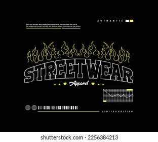 Aesthetic illustration of Streetwear t shirt design, vector graphic, typographic for streetwear and urban style t-shirts design, hoodies, etc.