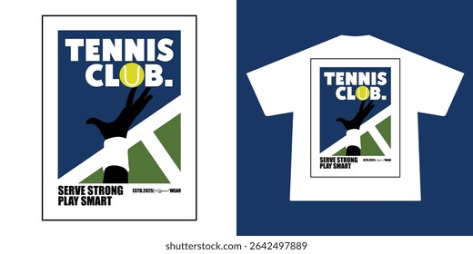Aesthetic illustration of tennis t shirt design, vector graphic, typographic poster or tshirts street wear and Urban style