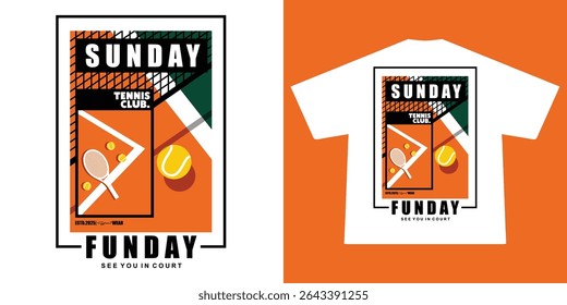 Aesthetic illustration of tennis t shirt design, vector graphic, typographic poster or tshirts street wear and Urban style	
