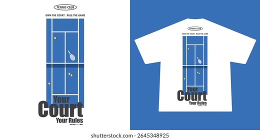 Aesthetic illustration of tennis t shirt design, vector graphic, typographic poster or tshirts street wear and Urban style