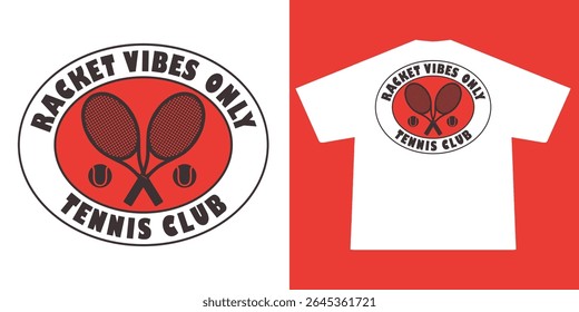 Aesthetic illustration of tennis t shirt design, vector graphic, typographic poster or tshirts street wear and Urban style	