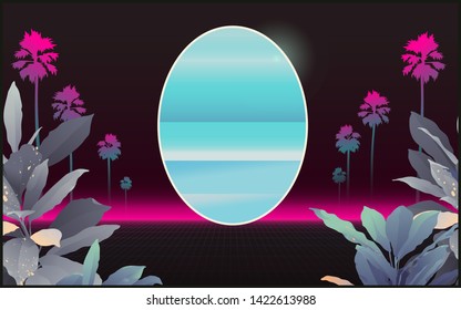 aesthetic illustration vaporwave style mirror reflect stock vector royalty free 1422613988 aesthetic illustration vaporwave style