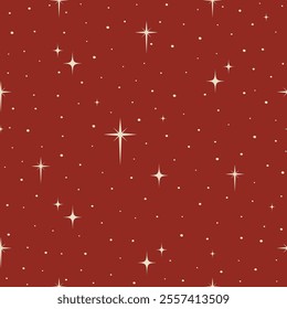 Aesthetic illustrations seamless pattern with celestial elements. Christmas star, Cute new year holidays