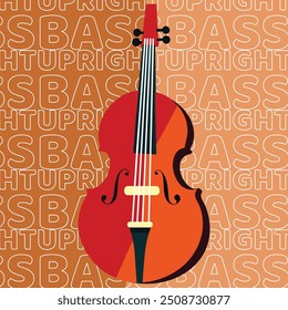 aesthetic jazz upright bass poster for social media illustration.