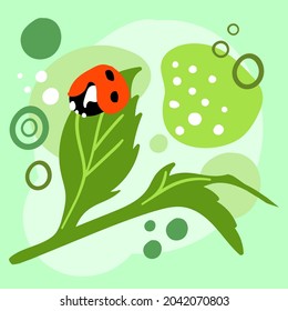 aesthetic ladybug abstract background, suitable for wall decoration, wallpaper, background ornament