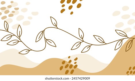 aesthetic leaf pastel background. wavy background with leaf outline. abstract wavy background with leaves. Aesthetic wavy background with Leaves.
