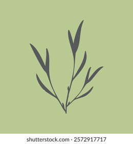 aesthetic leaves flat color simple design