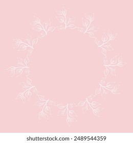 Aesthetic leaves frame ornament vector design for invitation and wedding
