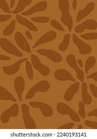 Aesthetic leaves patterns on orange background vector, illustrations for wallpaper, templates, phone case pillow designs, art prints, etc