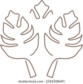 Aesthetic leaves recolorable vector element 