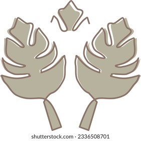 Aesthetic leaves recolorable vector element 