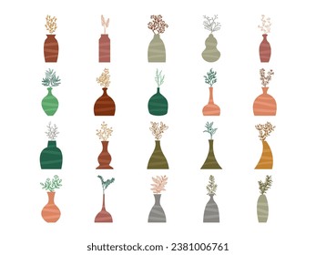 Aesthetic Leaves in Vase Illustration Collection