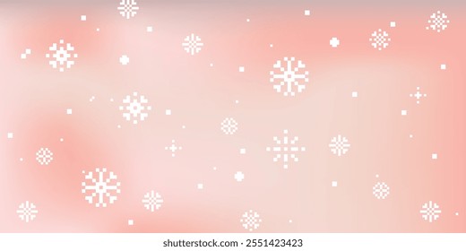 Fondo de Vector de gradiente de cielo de invierno ligero estético. Bolso de color beige pastel de la temporada de invierno. Cielo frío borroso. Cayendo nieve. Fondo neutro suave simple. Diseño de vacaciones mínimo de gradiente desnudo