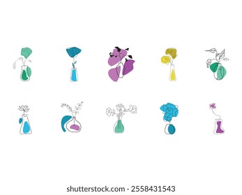Aesthetic Line Art Vase Set
