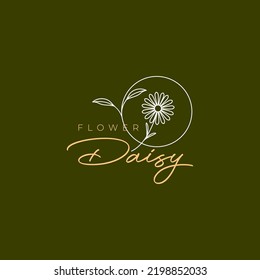 aesthetic line feminine daisy flower logo