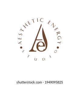 aesthetic logo idea, letter A E logo