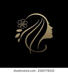 Aesthetic Logo Image. Vector illustration of female face logo design. Female face is suitable for spa esthetics beauty and cosmetics company logo.