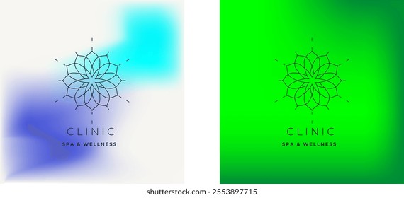 Aesthetic logo vector graphic of a flower, perfect for a beauty clinic 