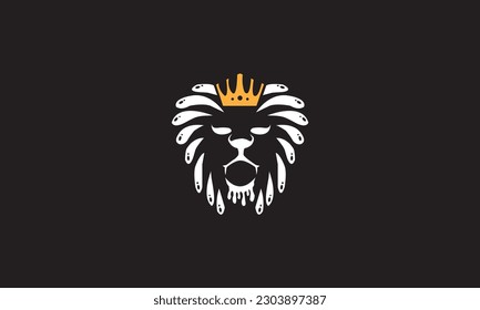 aesthetic loin with crown vector logo template